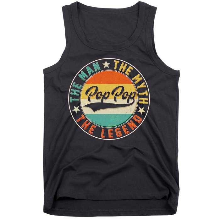 Pop Pop Vintage The Man Myth Legend Emblem Tank Top