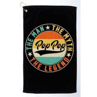 Pop Pop Vintage The Man Myth Legend Emblem Golf Towel