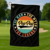 Pop Pop Vintage The Man Myth Legend Emblem Golf Towel