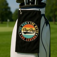 Pop Pop Vintage The Man Myth Legend Emblem Golf Towel