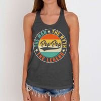 Pop Pop Vintage The Man Myth Legend Emblem Women's Knotted Racerback Tank