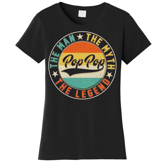 Pop Pop Vintage The Man Myth Legend Emblem Women's T-Shirt