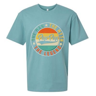 Pop Pop Vintage The Man Myth Legend Emblem Sueded Cloud Jersey T-Shirt