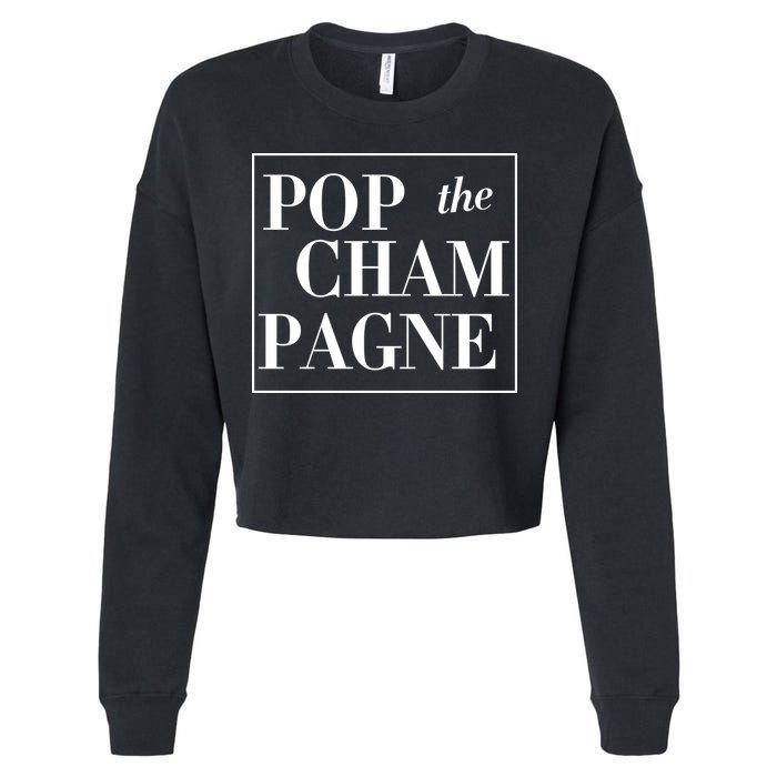 Pop The Champagne  Cropped Pullover Crew