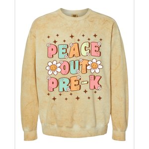 Peace Out Pre-K Cute Groovy Last Day of Preschool Graduation Colorblast Crewneck Sweatshirt