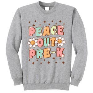 Peace Out Pre-K Cute Groovy Last Day of Preschool Graduation Tall Sweatshirt