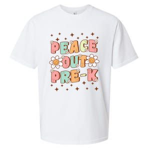 Peace Out Pre-K Cute Groovy Last Day of Preschool Graduation Sueded Cloud Jersey T-Shirt