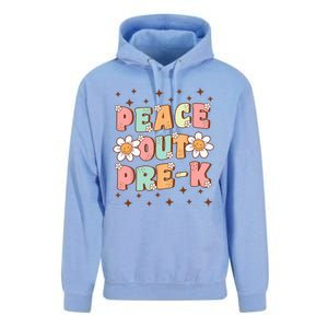 Peace Out Pre-K Cute Groovy Last Day of Preschool Graduation Unisex Surf Hoodie