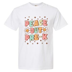 Peace Out Pre-K Cute Groovy Last Day of Preschool Graduation Garment-Dyed Heavyweight T-Shirt