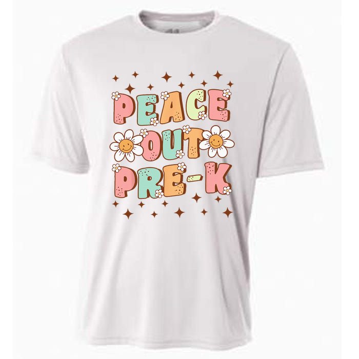 Peace Out Pre-K Cute Groovy Last Day of Preschool Graduation Cooling Performance Crew T-Shirt