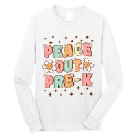 Peace Out Pre-K Cute Groovy Last Day of Preschool Graduation Long Sleeve Shirt