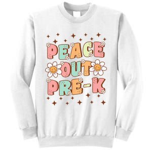 Peace Out Pre-K Cute Groovy Last Day of Preschool Graduation Sweatshirt