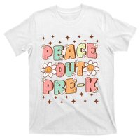 Peace Out Pre-K Cute Groovy Last Day of Preschool Graduation T-Shirt