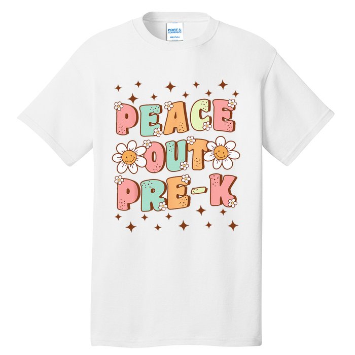 Peace Out Pre-K Cute Groovy Last Day of Preschool Graduation Tall T-Shirt