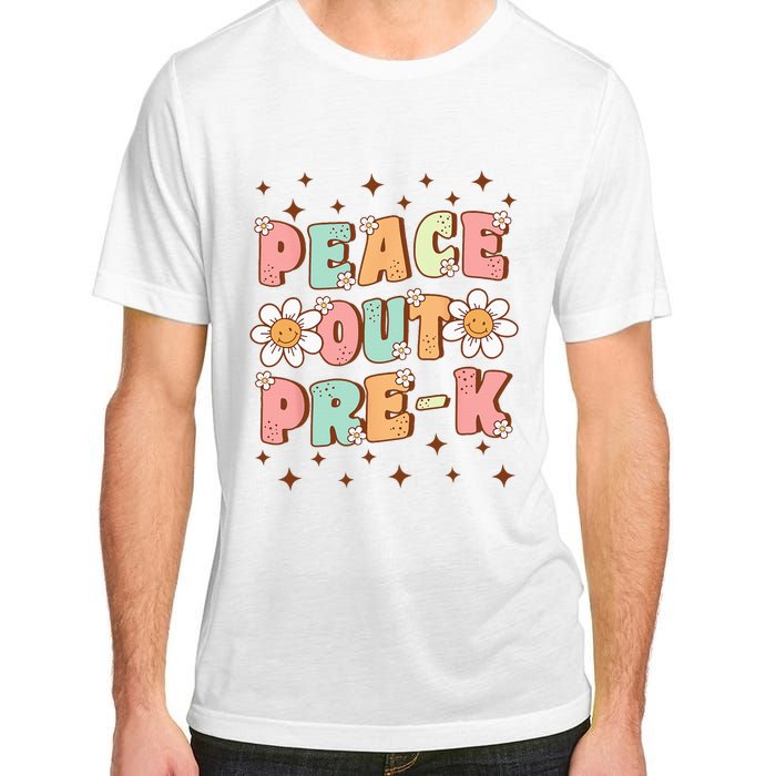 Peace Out Pre-K Cute Groovy Last Day of Preschool Graduation Adult ChromaSoft Performance T-Shirt