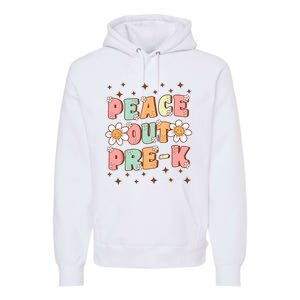 Peace Out Pre-K Cute Groovy Last Day of Preschool Graduation Premium Hoodie