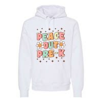 Peace Out Pre-K Cute Groovy Last Day of Preschool Graduation Premium Hoodie