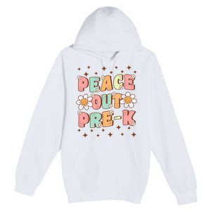 Peace Out Pre-K Cute Groovy Last Day of Preschool Graduation Premium Pullover Hoodie