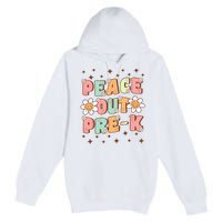 Peace Out Pre-K Cute Groovy Last Day of Preschool Graduation Premium Pullover Hoodie