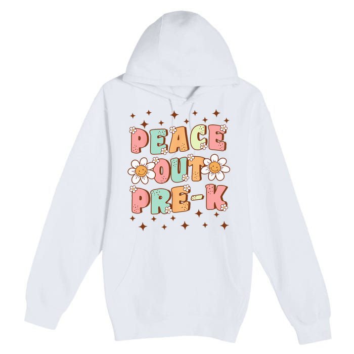 Peace Out Pre-K Cute Groovy Last Day of Preschool Graduation Premium Pullover Hoodie