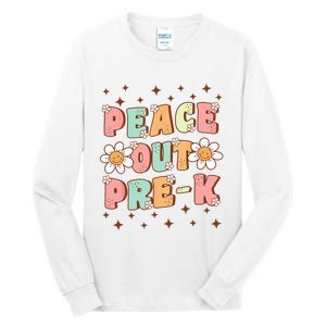 Peace Out Pre-K Cute Groovy Last Day of Preschool Graduation Tall Long Sleeve T-Shirt