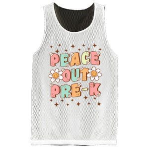 Peace Out Pre-K Cute Groovy Last Day of Preschool Graduation Mesh Reversible Basketball Jersey Tank