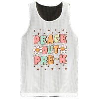 Peace Out Pre-K Cute Groovy Last Day of Preschool Graduation Mesh Reversible Basketball Jersey Tank