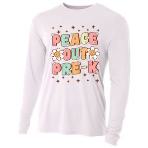 Peace Out Pre-K Cute Groovy Last Day of Preschool Graduation Cooling Performance Long Sleeve Crew