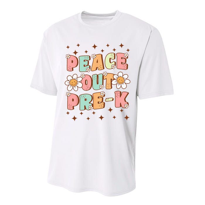 Peace Out Pre-K Cute Groovy Last Day of Preschool Graduation Performance Sprint T-Shirt