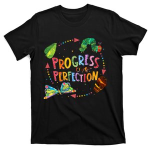 Progress Over Perfection Caterpillar Back To School Teacher T-Shirt