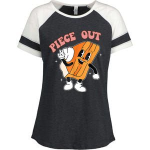 Piece Out Pie Funny Gift Enza Ladies Jersey Colorblock Tee