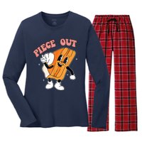 Piece Out Pie Funny Gift Women's Long Sleeve Flannel Pajama Set 