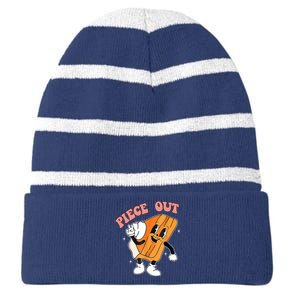 Piece Out Pie Funny Gift Striped Beanie with Solid Band