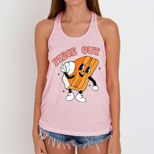 Piece Out Pie Funny Gift Women's Knotted Racerback Tank