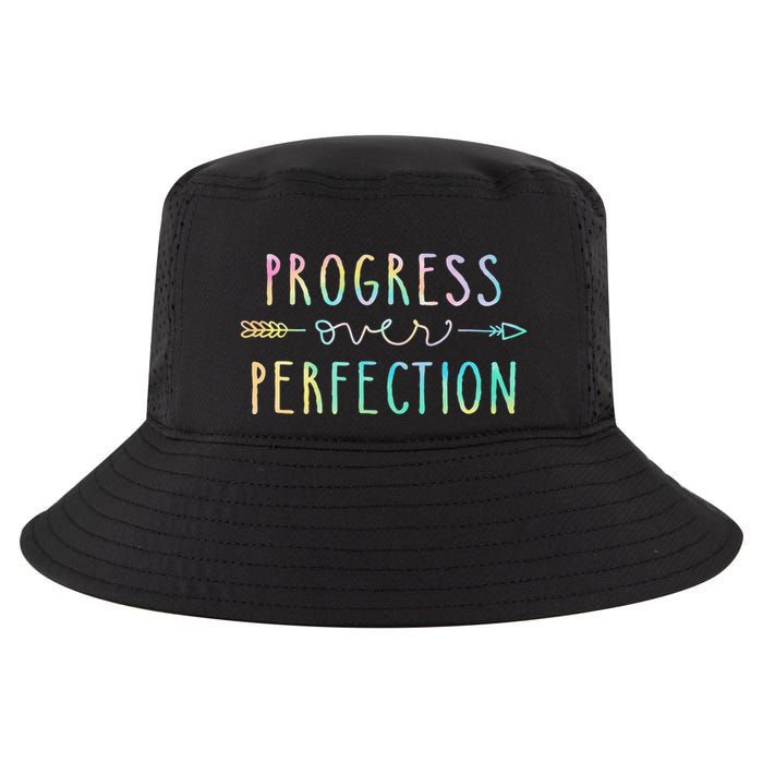 Progress Over Perfection Motivational Gifts Cool Comfort Performance Bucket Hat