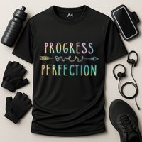 Progress Over Perfection Motivational Gifts Cooling Performance Crew T-Shirt