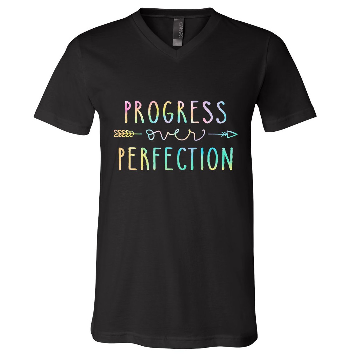 Progress Over Perfection Motivational Gifts V-Neck T-Shirt