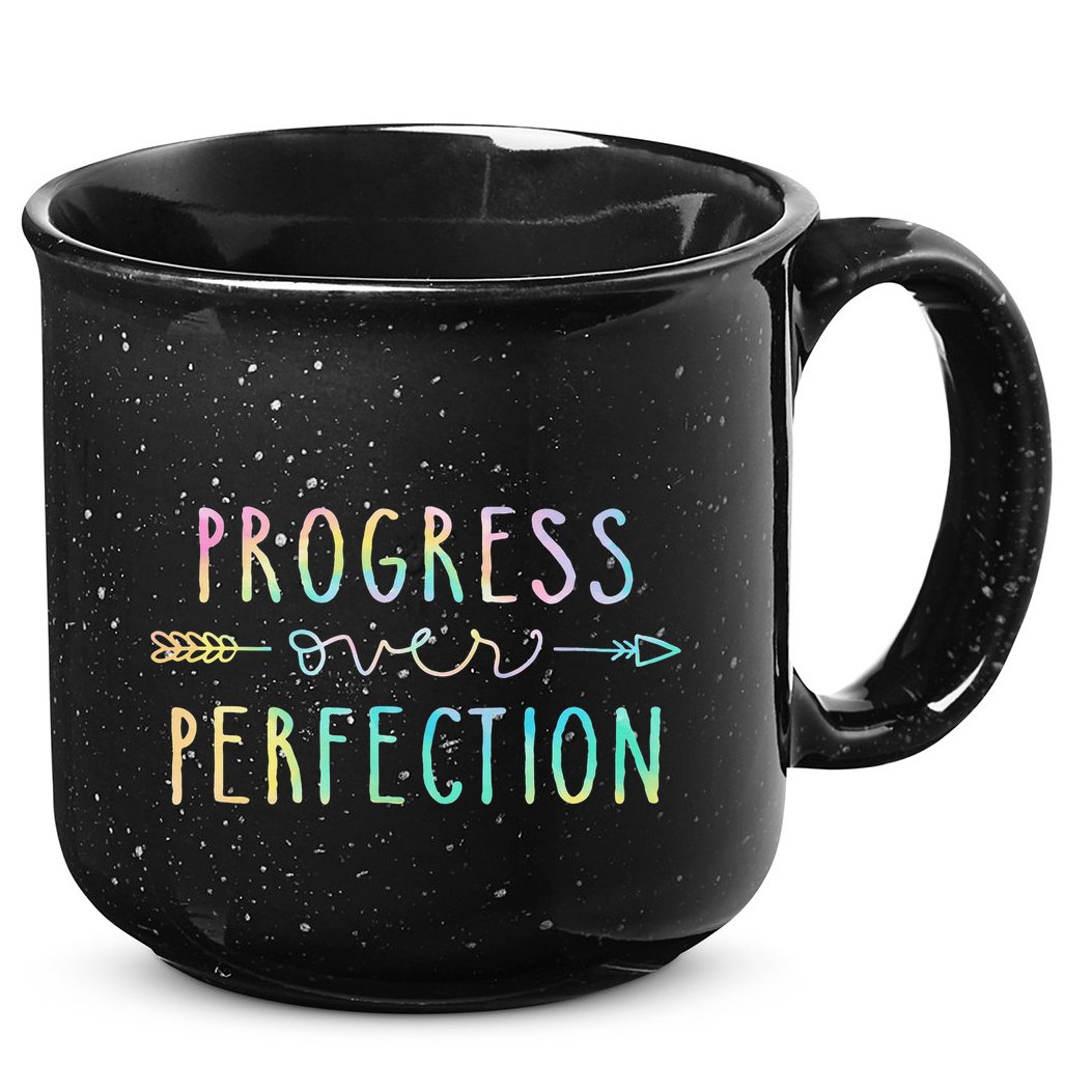 Progress Over Perfection Motivational Gifts 15oz Campfire Ceramic Mug