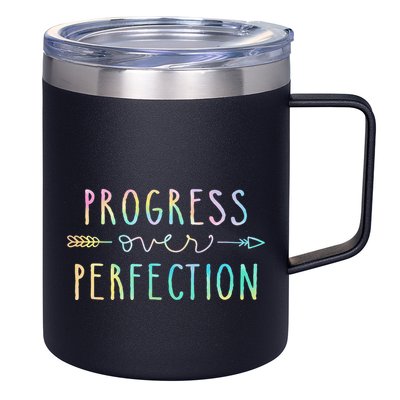 Progress Over Perfection Motivational Gifts 12oz Stainless Steel Coffee Mug