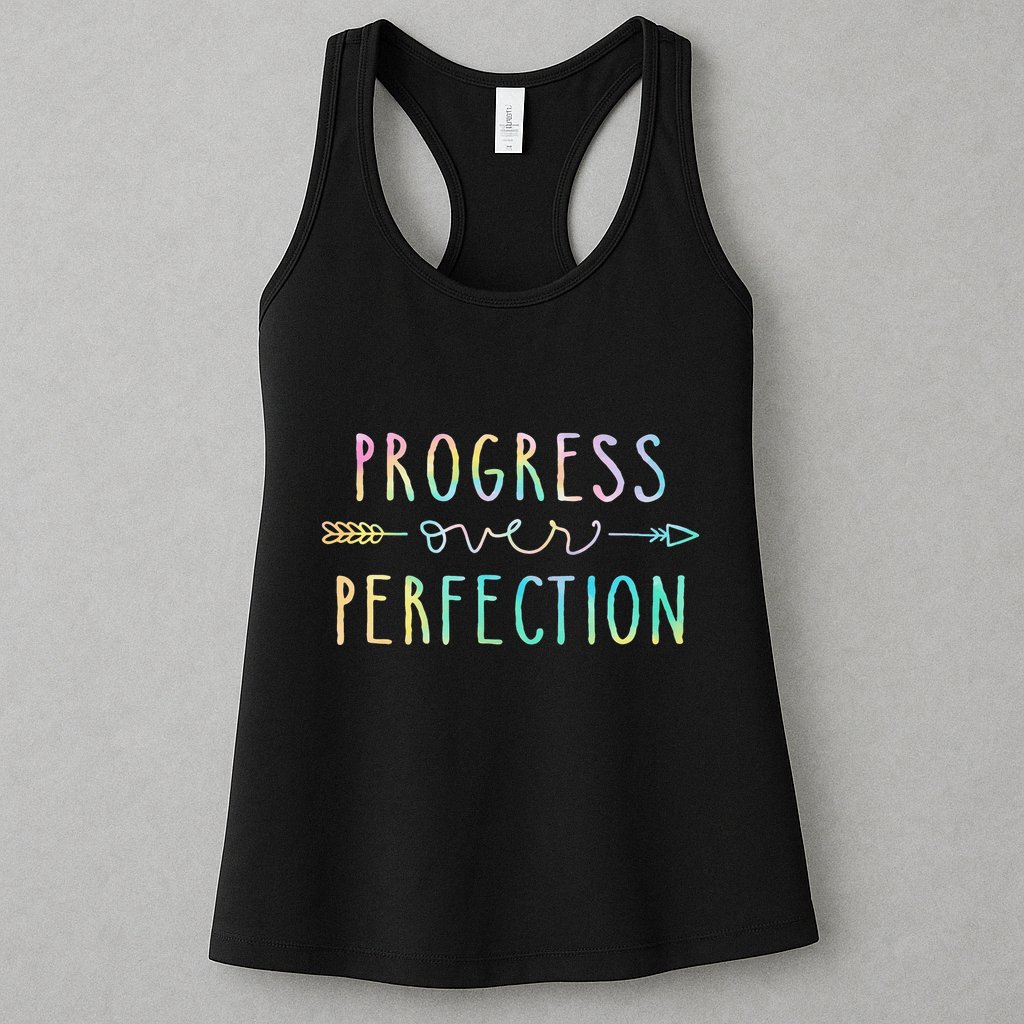 Progress Over Perfection Motivational Gifts Womens Tank Top
