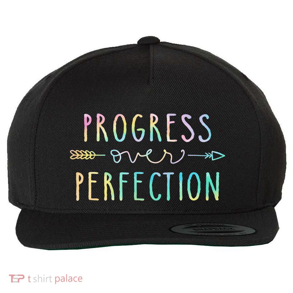 Progress Over Perfection Motivational Gifts Wool Snapback Cap