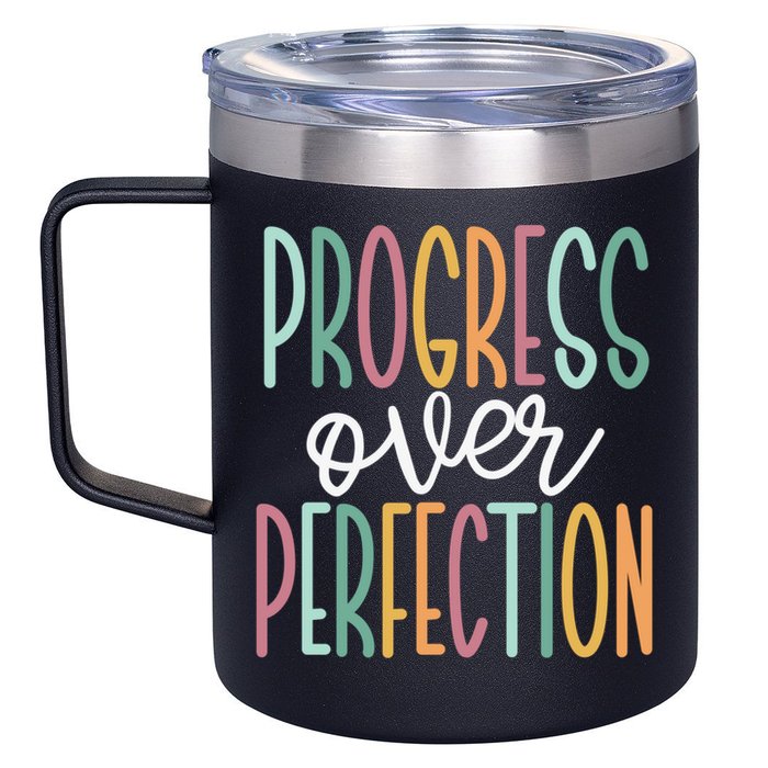 Progress Over Perfection 12oz Stainless Steel Coffee Mug