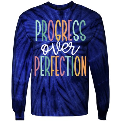 Progress Over Perfection Tie-Dye Long Sleeve Shirt