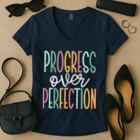 Progress Over Perfection Women's V-Neck T-Shirt