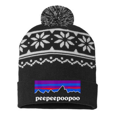 Peepeepoopoo Outdoors Pee Pee Poo Poo 2024 USA-Made Snowflake Beanie