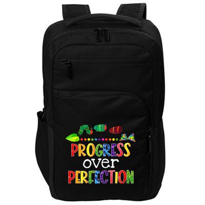 Progress Over Perfection Motivational Teacher Impact Tech Backpack