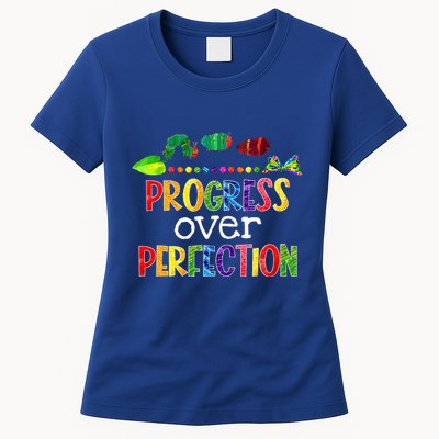 Progress Over Perfection Motivational Teacher Womens T-Shirt