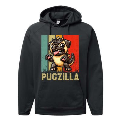 Pug Owner Pugzilla Dog Love Performance Fleece Hoodie