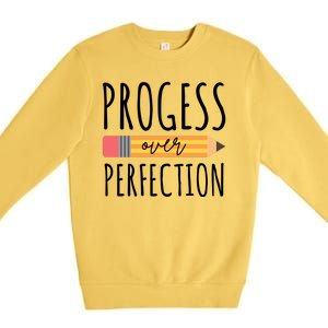 Progress Over Perfection Education Back To School Premium Crewneck Sweatshirt