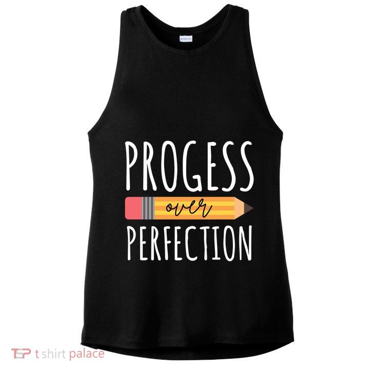 Progress Over Perfection Education Back To School Ladies PosiCharge Tri-Blend Wicking Tank